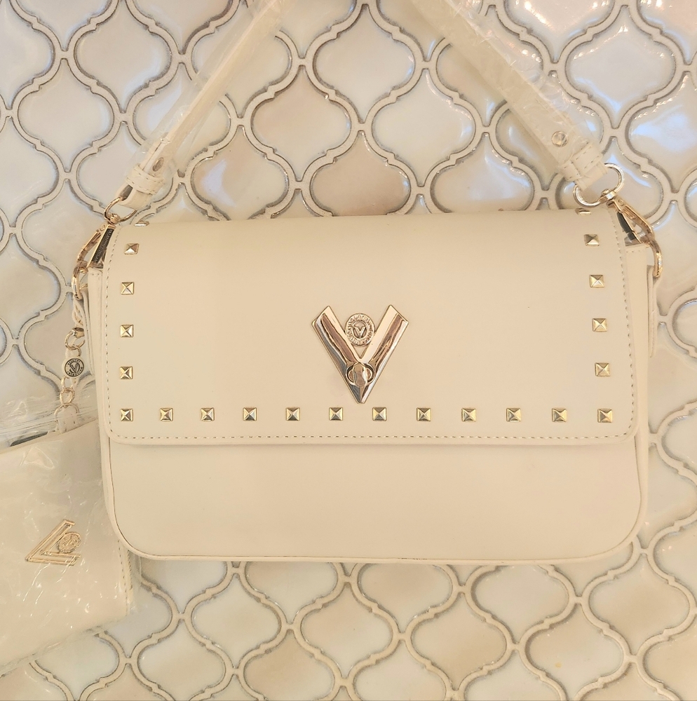 Valentino Orlandi Off White Bag With Crossbody Strap And Pouch